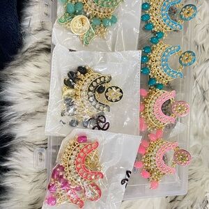 Colorful Gold-Tone Earrings Set
